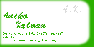 aniko kalman business card